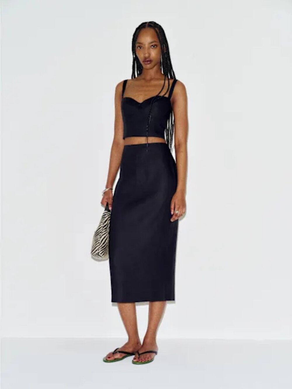 Reformation Fontana Linen Two Piece Black - Size 8